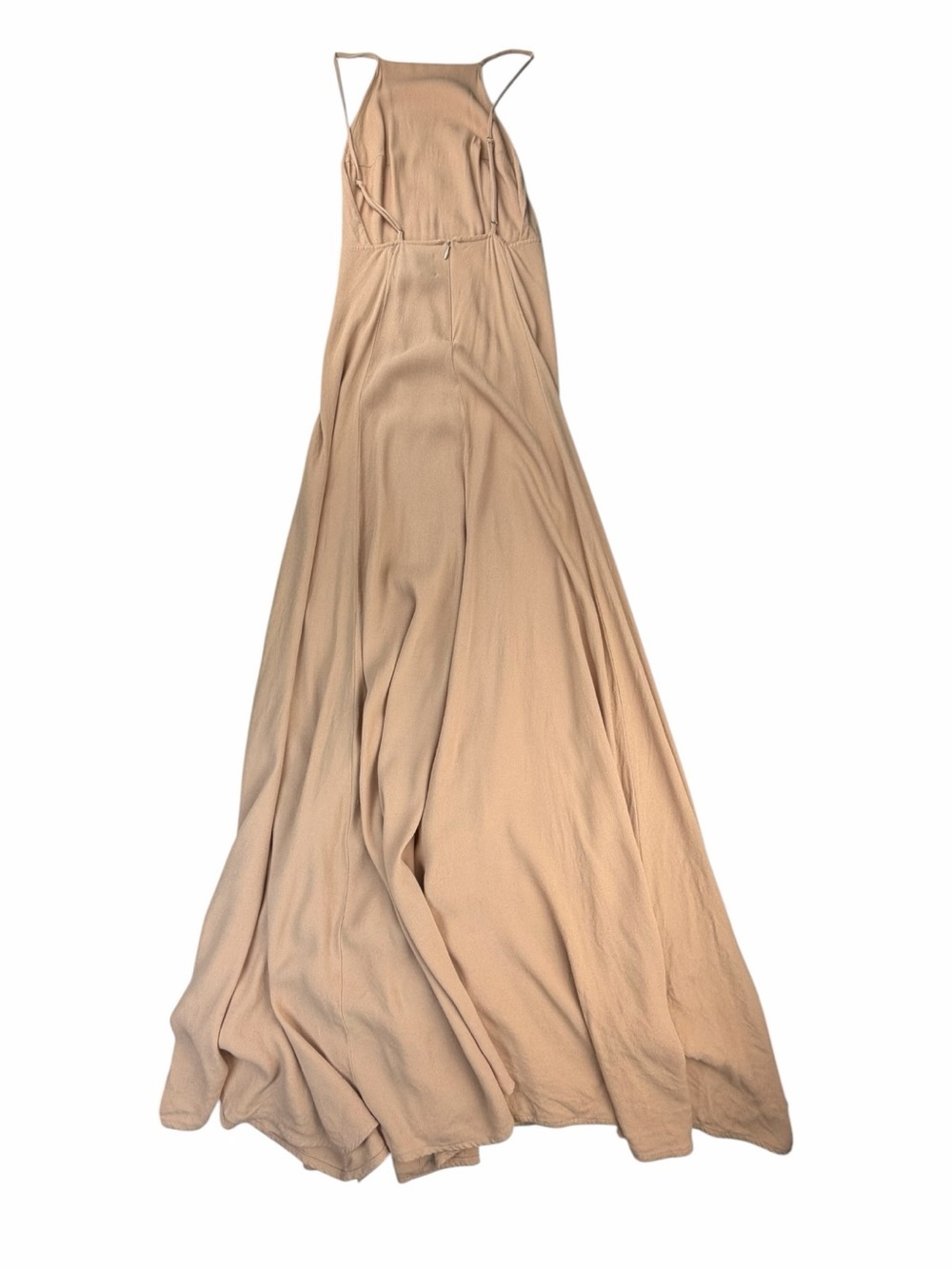 Reformation Champagne Myrtle Open Back Sleeveless Fitted Maxi/Gown Dress Size 2 - Picture 3 of 10